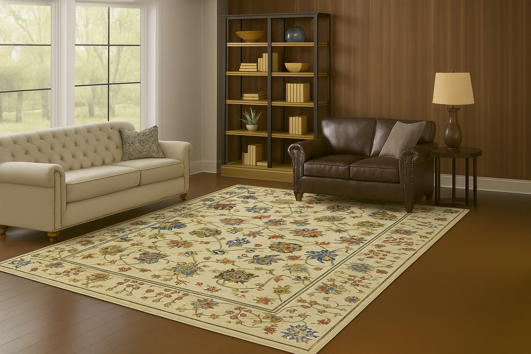 Arts and Crafts Collection Area Rug Ultra Soft Washable Rug, Non Slip Area Rug Indoor, Stain Resistant Rugs for Living Room Bedroom Vintage Home Decor