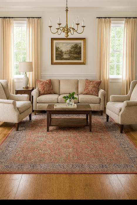 Ushak Collection Area Rug Ultra Soft Washable Rug, Non Slip Area Rug Indoor, Stain Resistant Rugs for Living Room Bedroom Vintage Home Decor