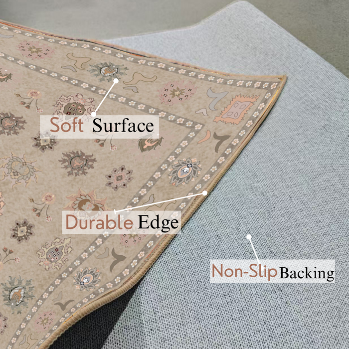 Ushak Collection Area Rug Ultra Soft Washable Rug, Non Slip Area Rug Indoor, Stain Resistant Rugs for Living Room Bedroom Vintage Home Decor
