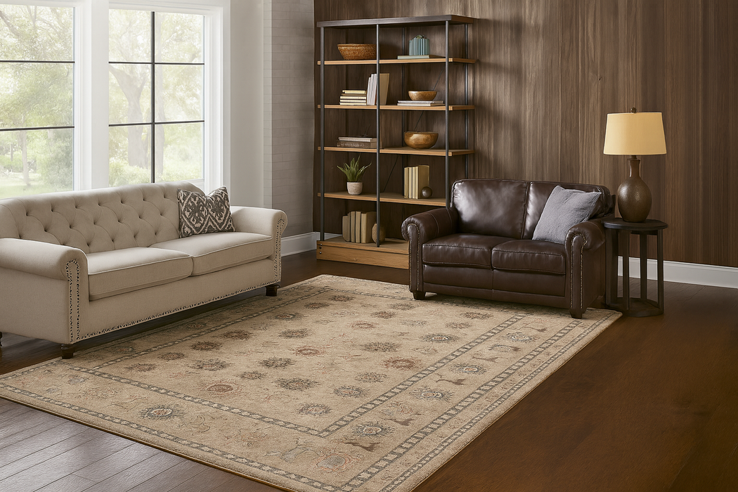 Ushak Collection Area Rug Ultra Soft Washable Rug, Non Slip Area Rug Indoor, Stain Resistant Rugs for Living Room Bedroom Vintage Home Decor