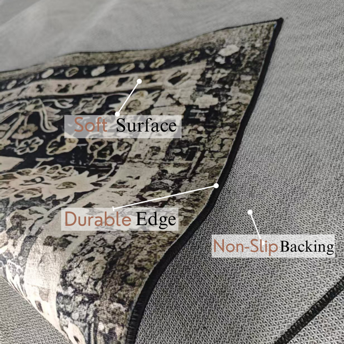 Tibet Collection Area Rug Ultra Soft Washable Rug, Non Slip Area Rug Indoor, Stain Resistant Rugs for Living Room Bedroom Vintage Home Decor