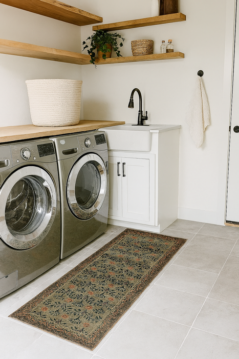 Arts and Crafts Collection Area Rug Ultra Soft Washable Rug, Non Slip Area Rug Indoor, Stain Resistant Rugs for Living Room Bedroom Vintage Home Decor