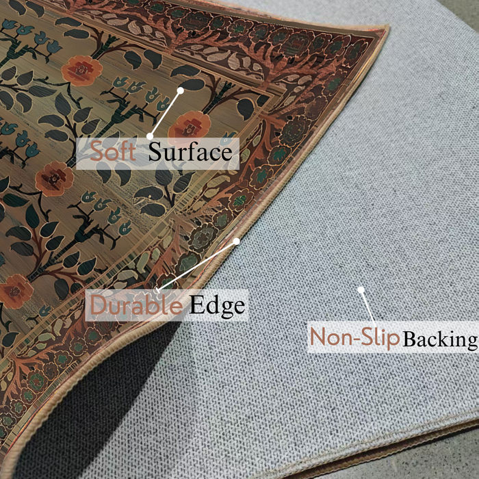 Arts and Crafts Collection Area Rug Ultra Soft Washable Rug, Non Slip Area Rug Indoor, Stain Resistant Rugs for Living Room Bedroom Vintage Home Decor