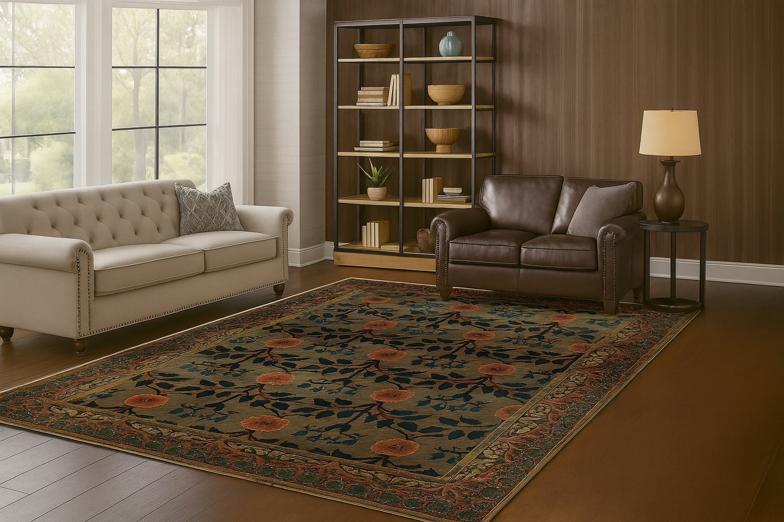 Arts and Crafts Collection Area Rug Ultra Soft Washable Rug, Non Slip ...