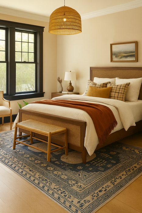 Ushak Collection Area Rug Ultra Soft Washable Rug, Non Slip Area Rug Indoor, Stain Resistant Rugs for Living Room Bedroom Vintage Home Decor