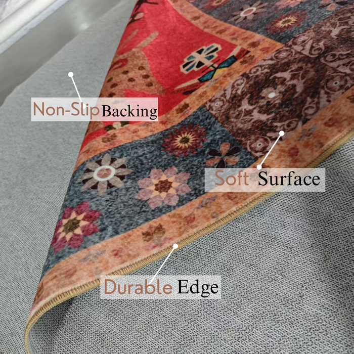 Serapi Collection Area Rug Ultra Soft Washable Rug, Non Slip Area Rug Indoor, Stain Resistant Rugs for Living Room Bedroom Vintage Home Decor