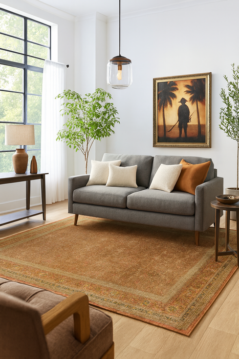 Ushak Collection Area Rug Ultra Soft Washable Rug, Non Slip Area Rug Indoor, Stain Resistant Rugs for Living Room Bedroom Vintage Home Decor