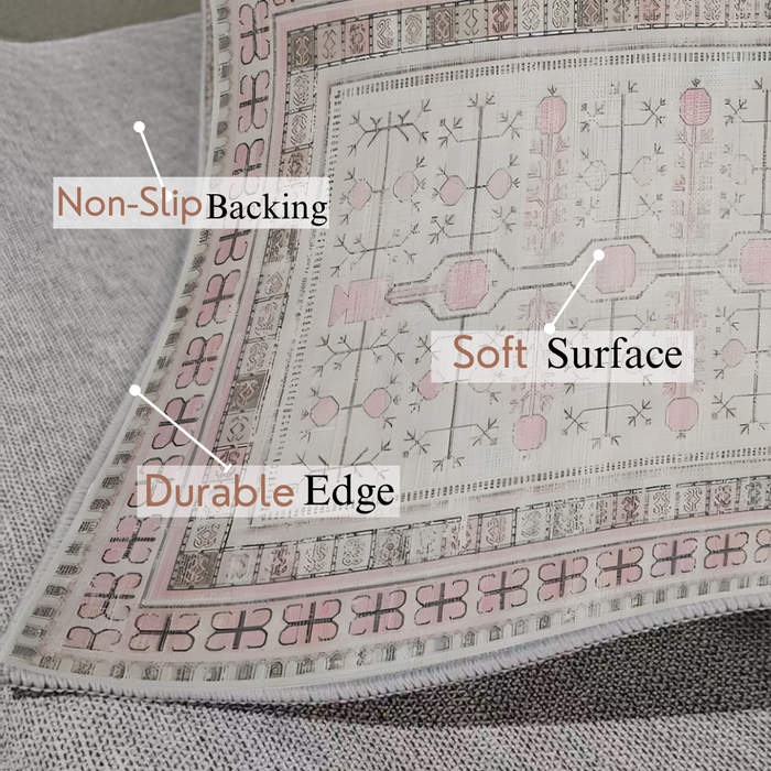 Ushak Collection Area Rug Ultra Soft Washable Rug, Non Slip Area Rug Indoor, Stain Resistant Rugs for Living Room Bedroom Vintage Home Decor