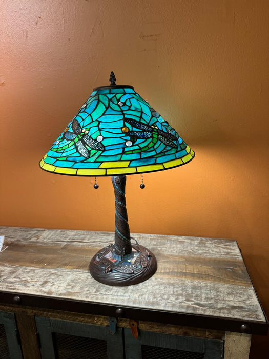 Tiffany Mission Style Stained Glass Table Lamp