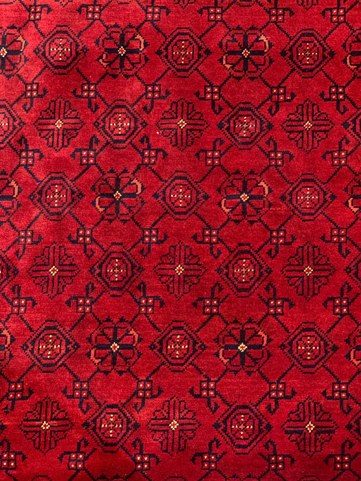 Terkaman Tribal Afghan Oriental Rug, size 8' 11" x 11" 4" (C)