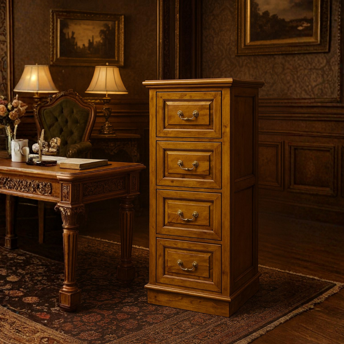 Legacy 4 Drawer File Cabinet - Light Brown Walnut