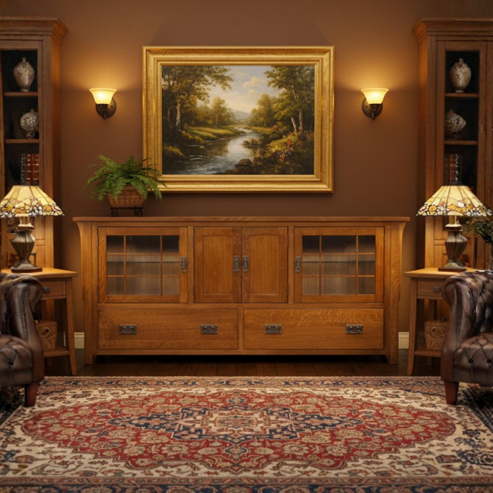 Mission Quarter Sawn Oak 72" TV Stand - Michael's Cherry (MC-A)