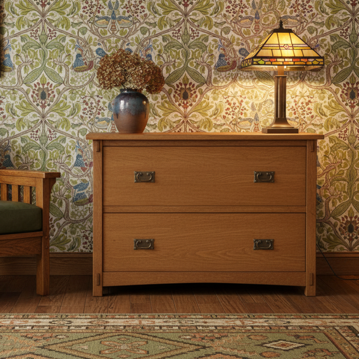 Mission Oak 2-Drawer Lateral File Cabinet – Walnut Stain | In Stock & Ready to Ship