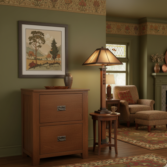 Mission 2 Drawer File Cabinet - Walnut (AW)