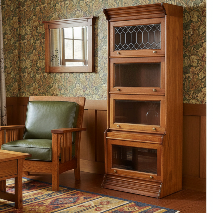 Legacy 4 Stack Barrister Bookcase - Light Brown Walnut