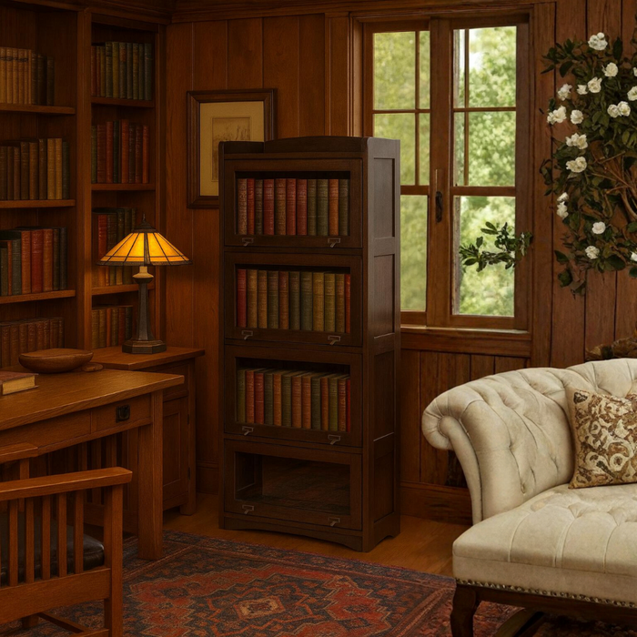 Mission Quarter Sawn Oak 4 Stack Barrister Bookcase