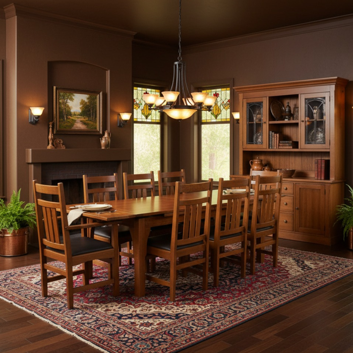 Mission Stow Leaf Table with #401 Chair Dining Set - Light Oak