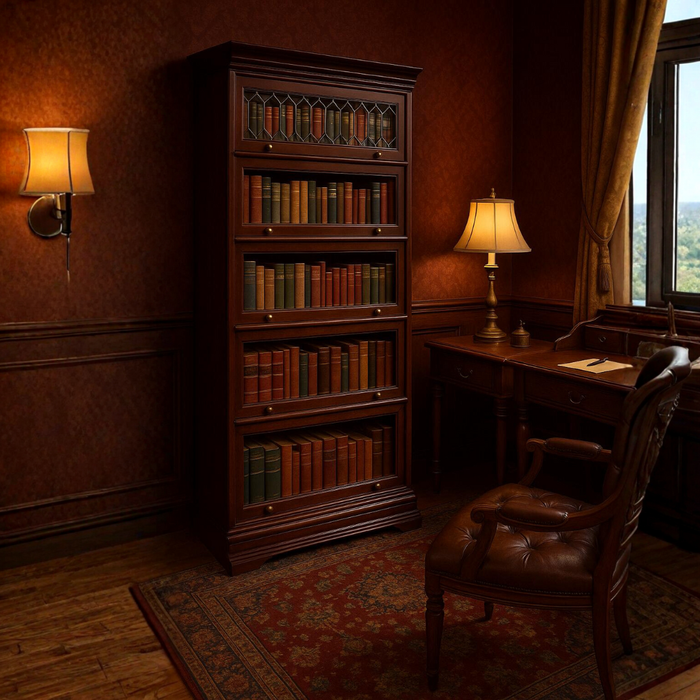 Legacy 5 Stack Barrister Bookcase - Brown Walnut