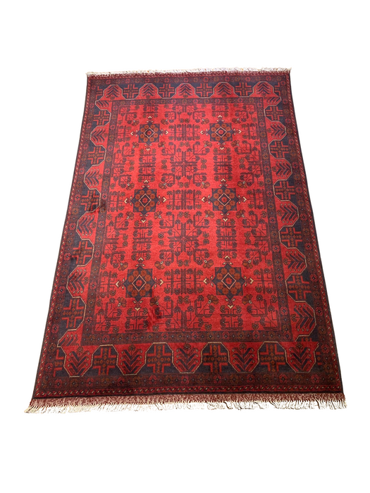 Terkaman Tribal Afghan Oriental Rug, size 4' 1" x 6' 6" (C)