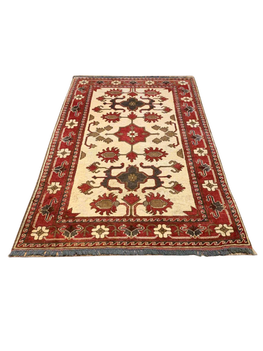 Terkaman Tribal Afghan Oriental Rug, size 3 ' 4" x 5' 8"