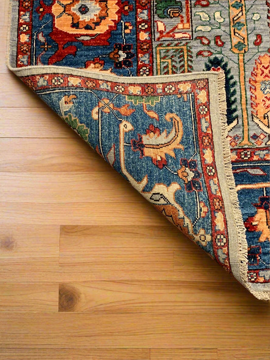 Hand-Knotted Sultanabad Vegetable-Dyed Wool Rug, 8" x 10"  (K)