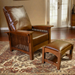 Craftsman / Mission Morris Arm Chair and Ottoman Set - Chestnut