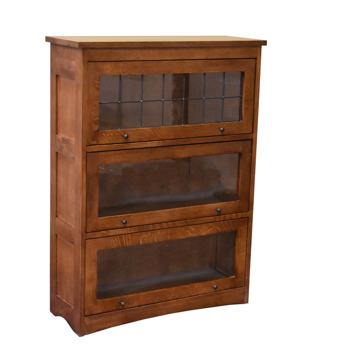 Mission Craftsman Style Oak Barrister Bookcase - 3 Stack