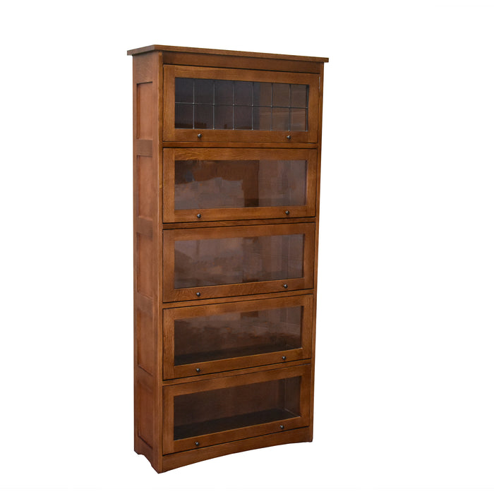 Mission Craftsman Style Oak Barrister Bookcase - 5 Stack