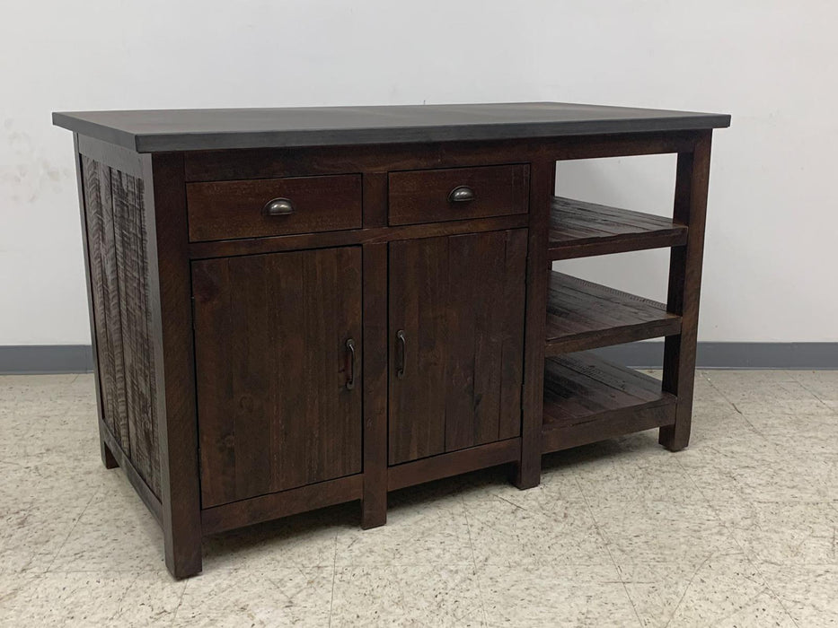 Barlow Display Kitchen Island- Rustic Brown