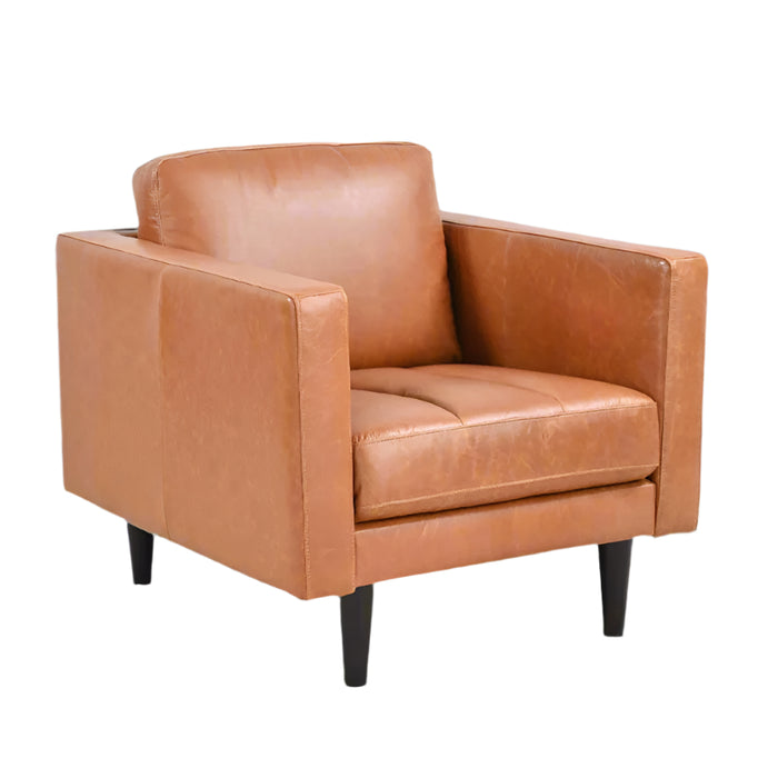 Philippe Top Grain Leather Arm Chair - Tan