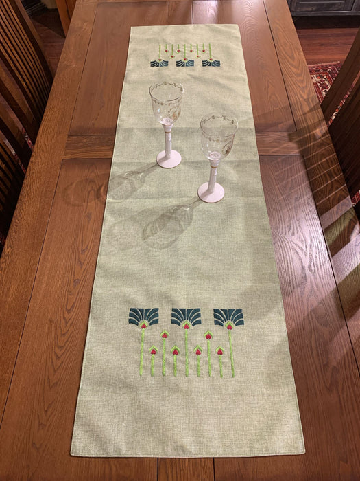 Arts & Crafts Mission style Linen Table Runner
