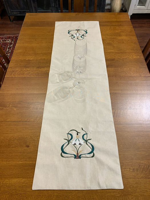 Arts & Crafts Mission style Linen Table Runner