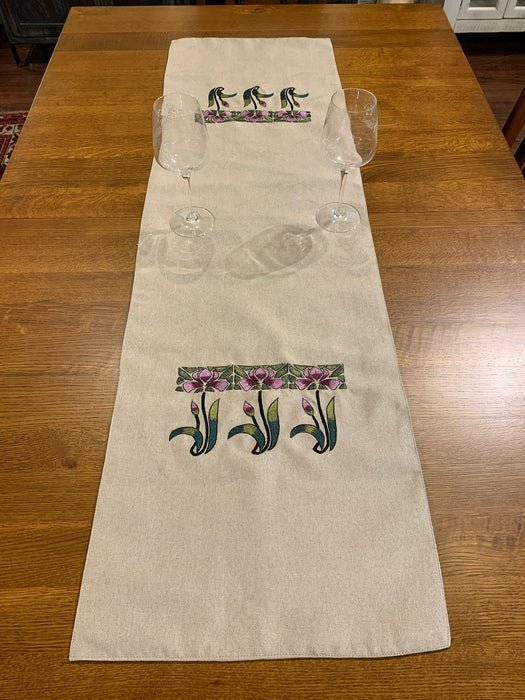 Arts & Crafts Mission style Linen Table Runner