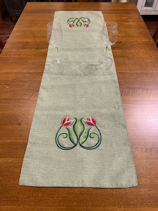 Arts & Crafts Mission style Linen Table Runner