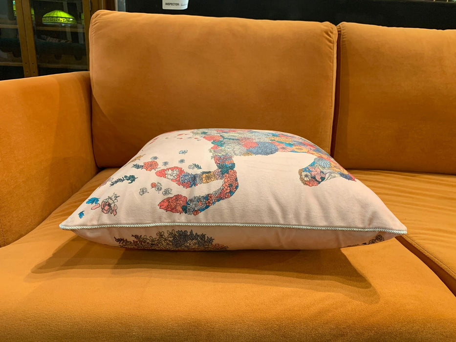 Floral Horse Print Cushion – Multicolor