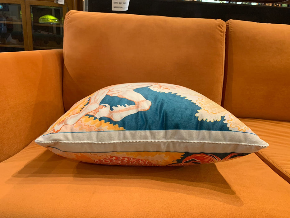 Artistic Horse & Koi Fish Cushion – Bold Decorative Throw Pillow