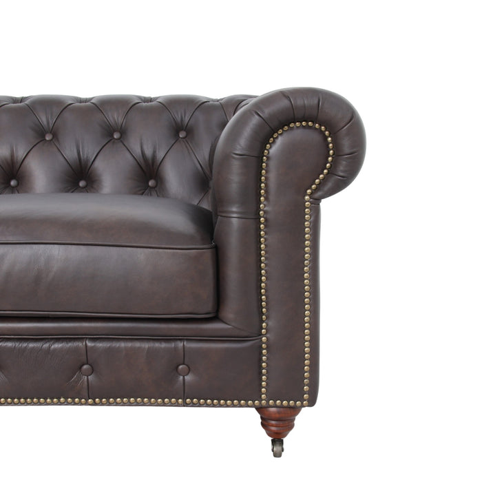 Belgravia Chesterfield Tufted Top Grain Leather Sofa – Classic Elegance Meets Modern Comfort