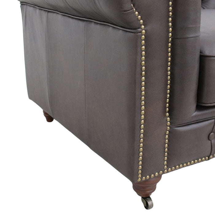Belgravia Chesterfield Tufted Top Grain Leather Sofa – Classic Elegance Meets Modern Comfort