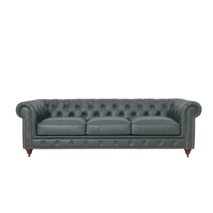 Belgravia Chesterfield Tufted Top Grain Leather Sofa – Classic Elegance Meets Modern Comfort