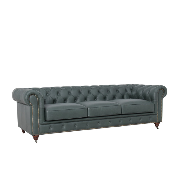 Belgravia Chesterfield Tufted Top Grain Leather Sofa – Classic Elegance Meets Modern Comfort