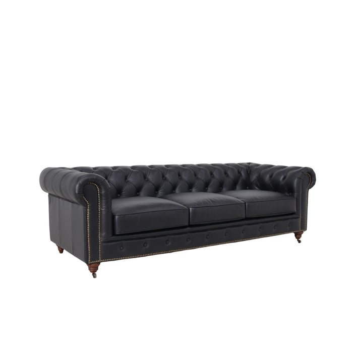 Belgravia Chesterfield Tufted Top Grain Leather Sofa – Classic Elegance Meets Modern Comfort