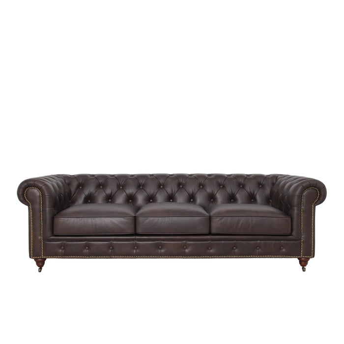 Belgravia Chesterfield Tufted Top Grain Leather Sofa – Classic Elegance Meets Modern Comfort