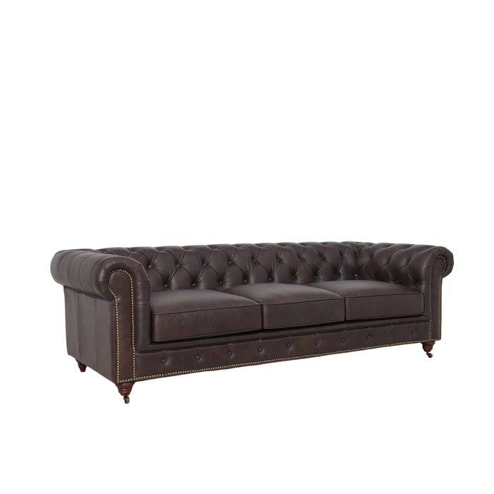 Belgravia Chesterfield Tufted Top Grain Leather Sofa – Classic Elegance Meets Modern Comfort