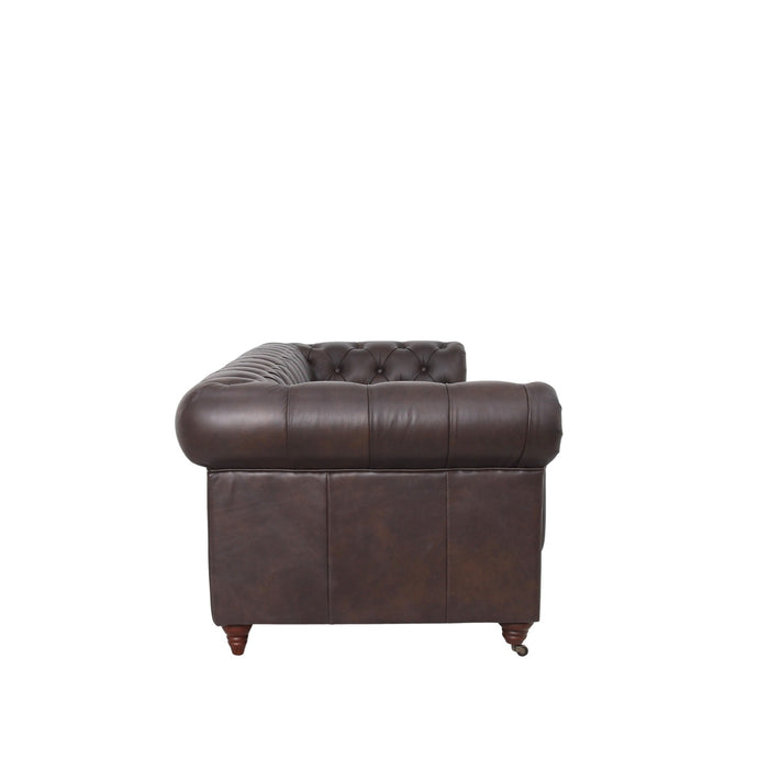 Belgravia Chesterfield Tufted Top Grain Leather Sofa – Classic Elegance Meets Modern Comfort