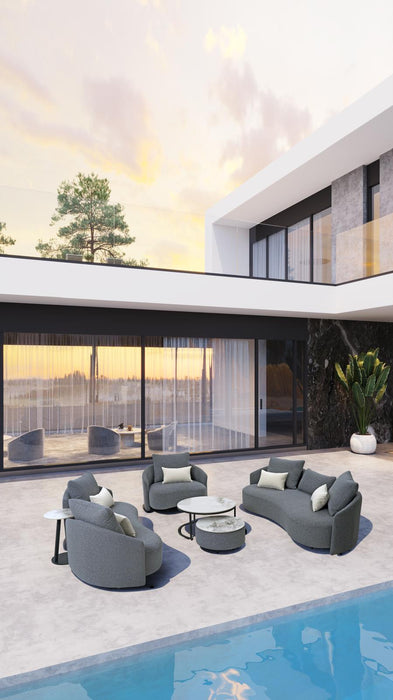 Serene Outdoor 6-Piece Lounge Set –  2-Sofas, Arm chair & Table Set