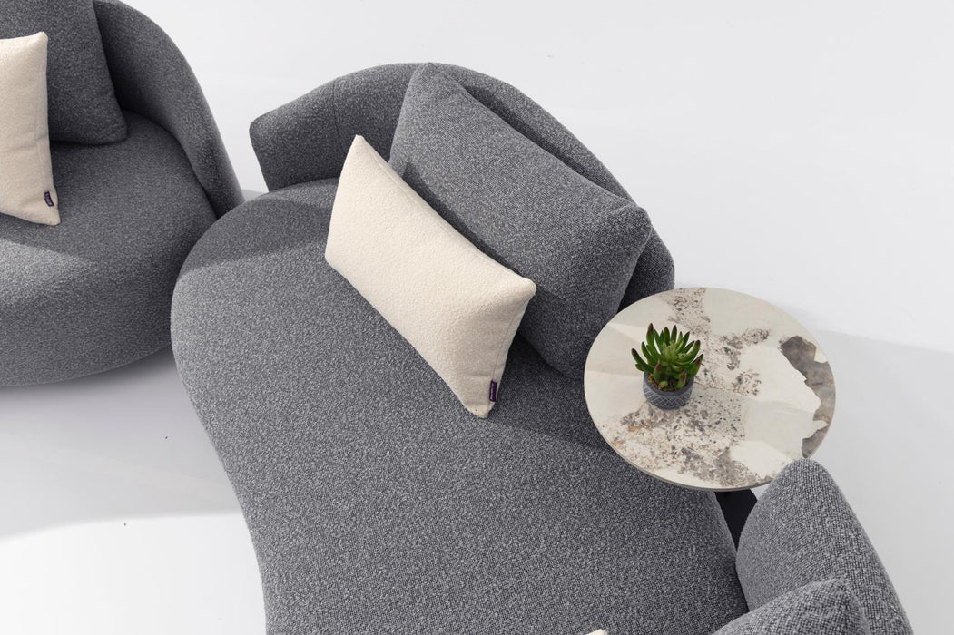 Serene Outdoor Modern Sofa - 83",  Gray Bouclé All-Weather