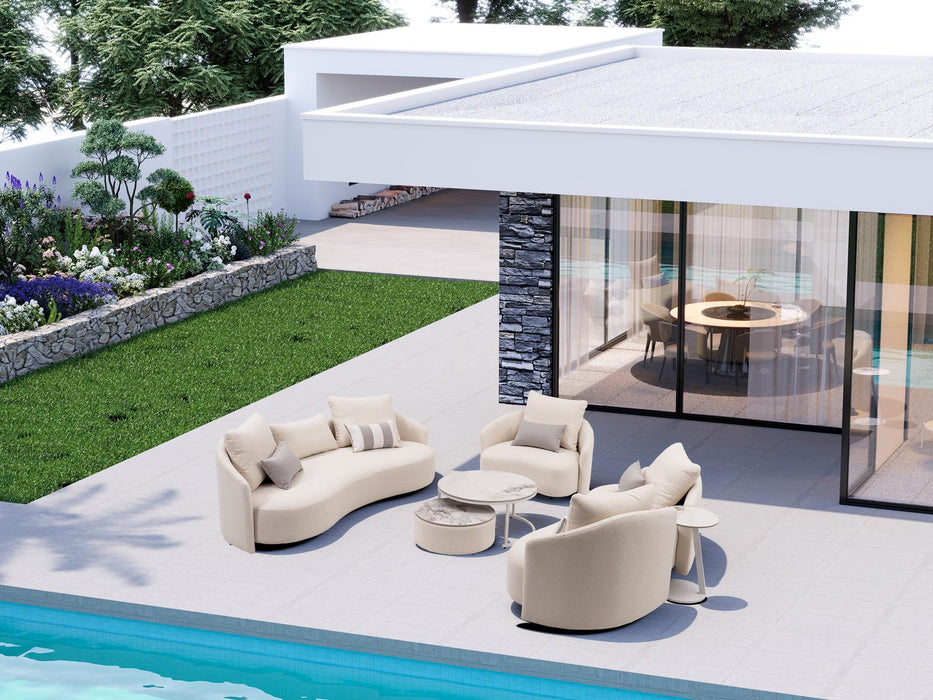 Serence Outdoor Modern Coffee Table - White