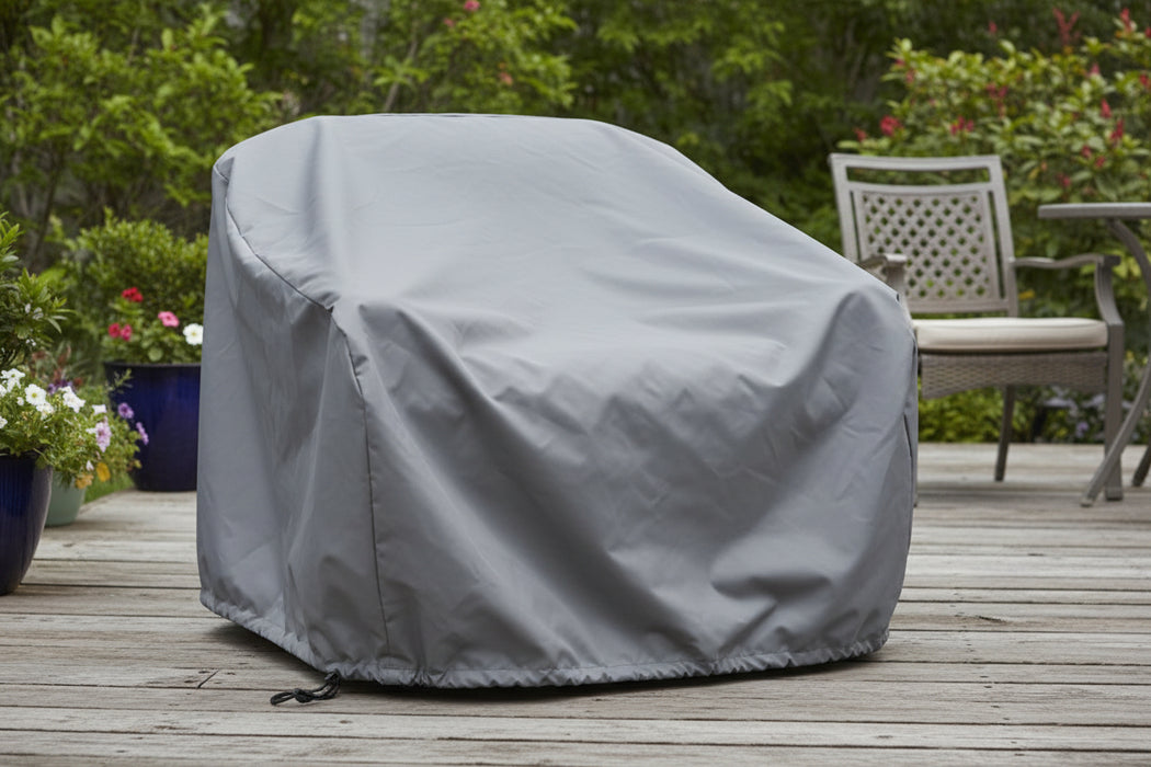 Serene Outdoor Modern Armchair Grey Bouclé - Gray Fabric