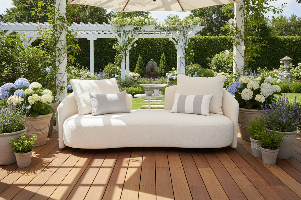 Serene Outdoor Sofa - 83", Cream Bouclé All-Weather
