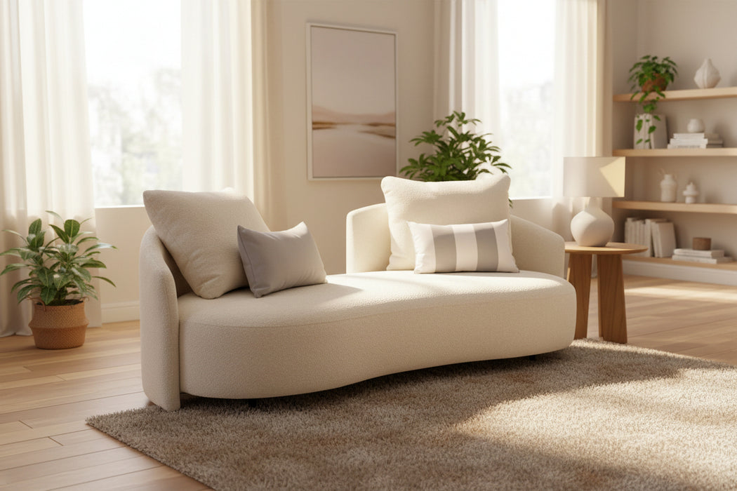 Serene Outdoor Sofa - 83", Cream Bouclé All-Weather